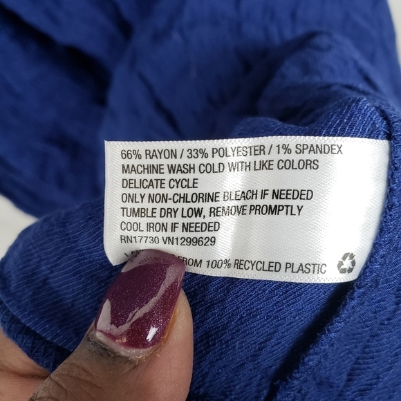 Knox Rose Blue Layered Boho Short Sleeve Dress Sz M - Picture 10 of 10